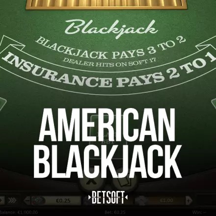 American Blackjack slot visual from Betsoft Gaming available on lebullpolska.com