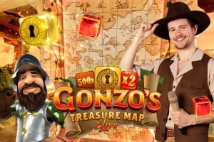 Gonzo&#039;s Treasure Map online game logo by Evolution on lebullpolska.com